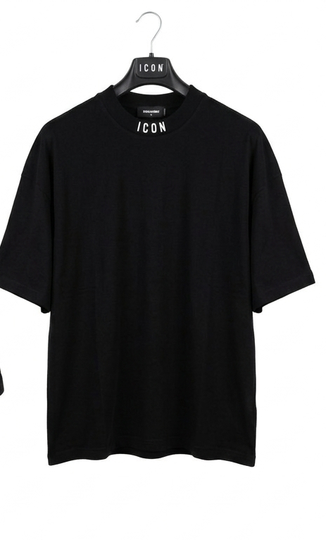 T-shirt icon bianca fit over size (vestibilità piu grande)