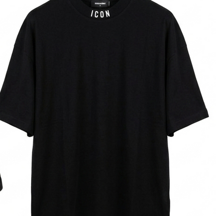 T-shirt icon bianca fit over size (vestibilità piu grande)