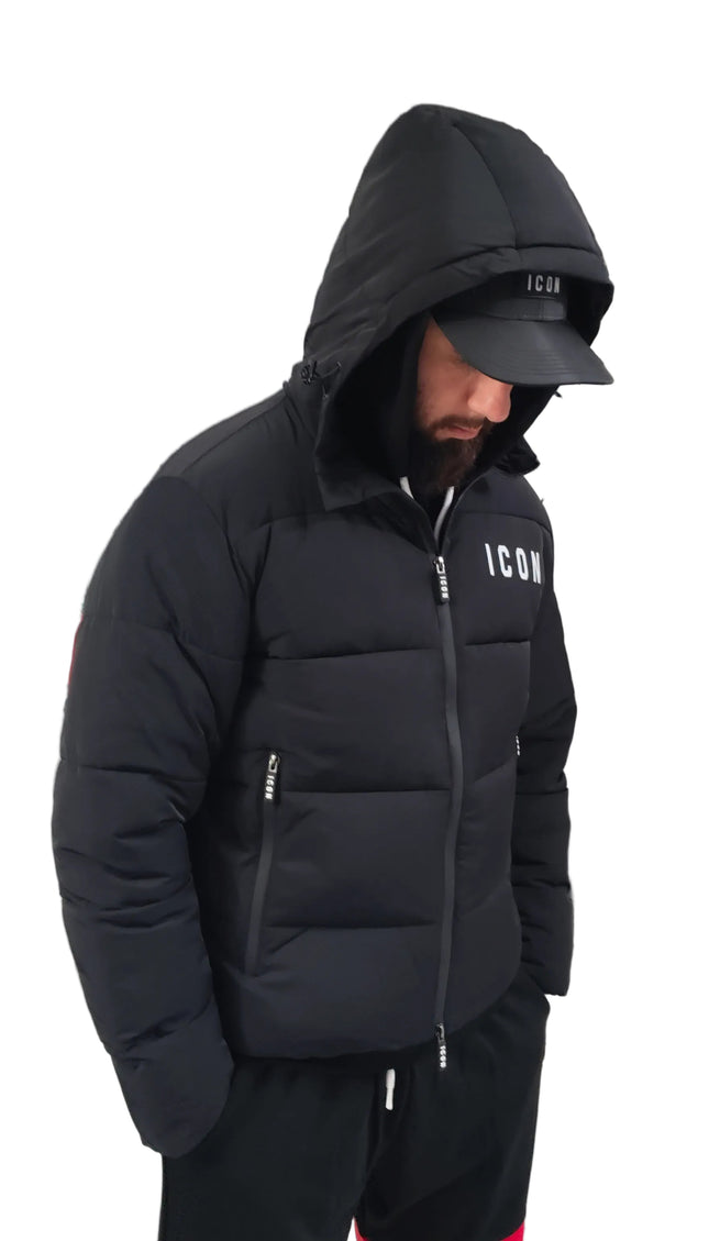 Giubbino icon nero con logo bianco