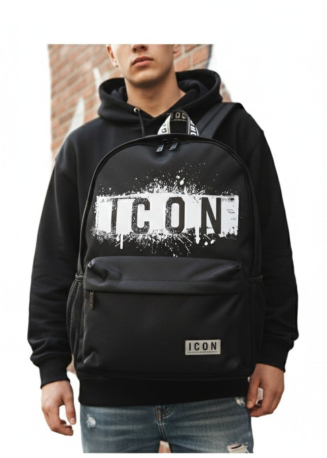 Zaino iconin tesso con stampa bianca