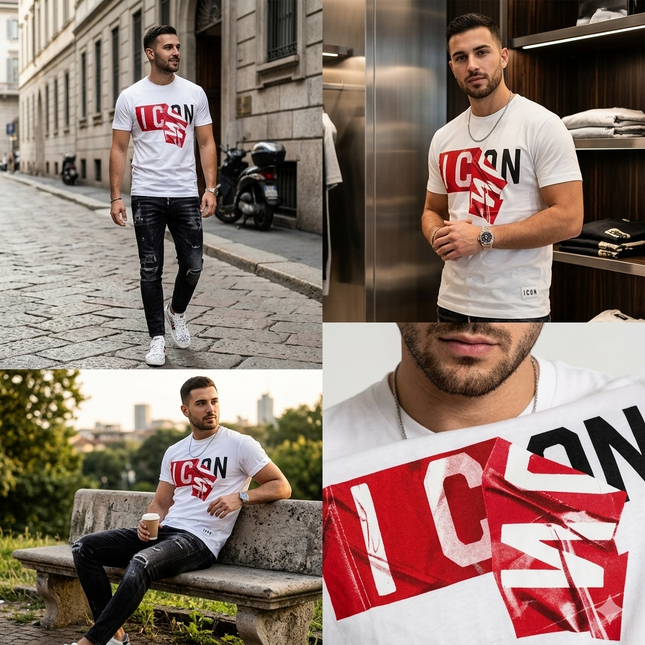 T-shirt icon bianca