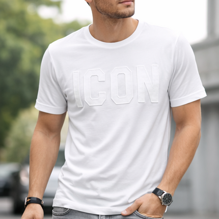 T-shirt icon total black - total White fit regolare