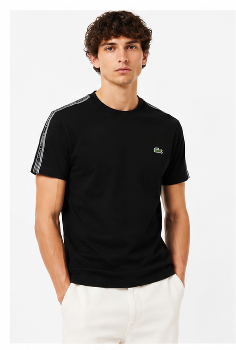 T-shirt nera con banda laterale