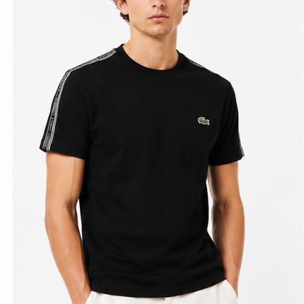 T-shirt nera con banda laterale