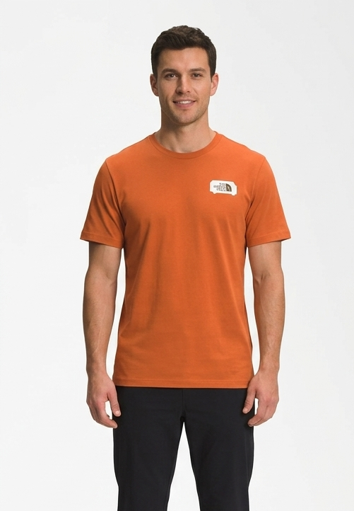 T-shirt North face arancio/beige
