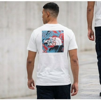 T-shirt North face nera/grigio/bianco