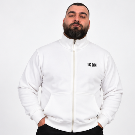 Felpa Uomo ICON Full Zip Nera/biabca