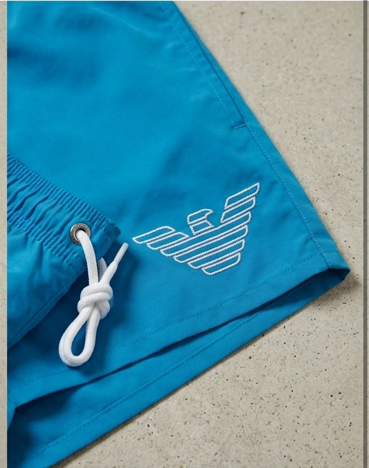 Costume da bagno armani con logo ricamato verde/rosso/Celeste