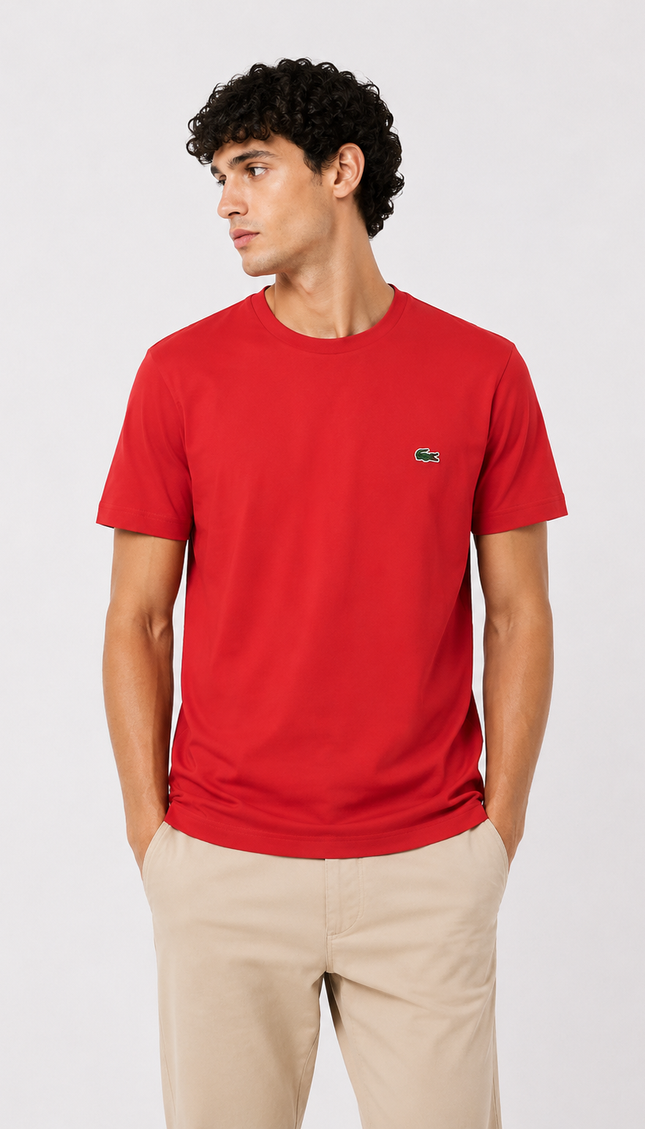 T-shirt Lacoste nera/bianca/blu navy