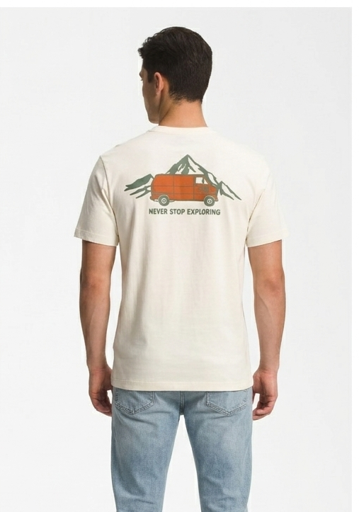 T-shirt North face arancio/beige