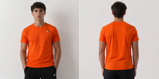 T-shirt kway arancione-grigio-blu