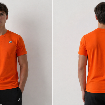 T-shirt kway arancione-grigio-blu