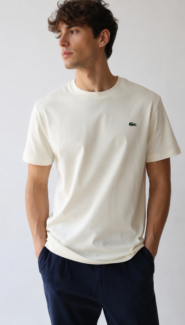 T-shirt Lacoste nera/bianca/blu navy