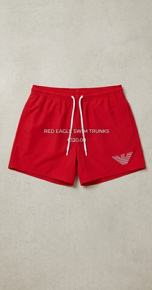 Costume da bagno armani con logo ricamato verde/rosso/Celeste