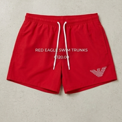 Costume da bagno armani con logo ricamato verde/rosso/Celeste