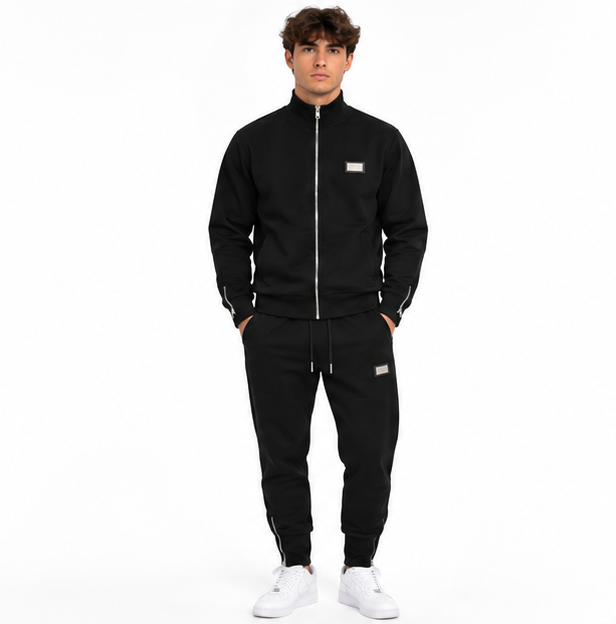 Tuta  Uomo Nero – Felpa Full Zip e Jogger