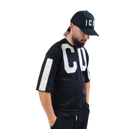 T-shirt icon nera over  size