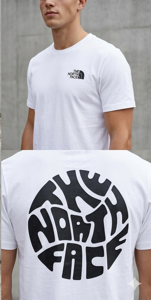 T-shirt North face nera/bianca