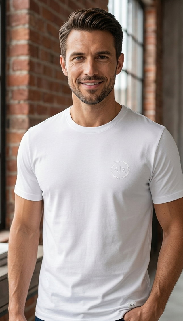 T-shirt Armani Exchange nera fit regolare