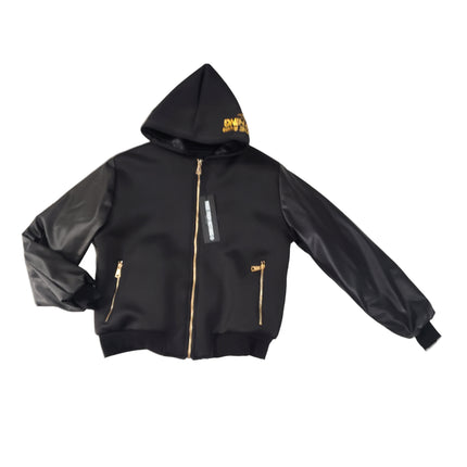 Giacca M. F. N in naylon e maniche in eco pelle