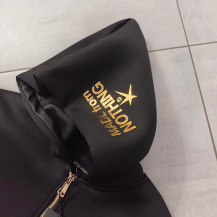 Giacca M. F. N in naylon e maniche in eco pelle