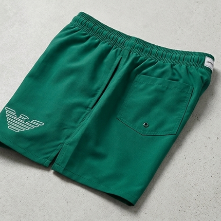 Costume da bagno armani con logo ricamato verde/rosso/Celeste