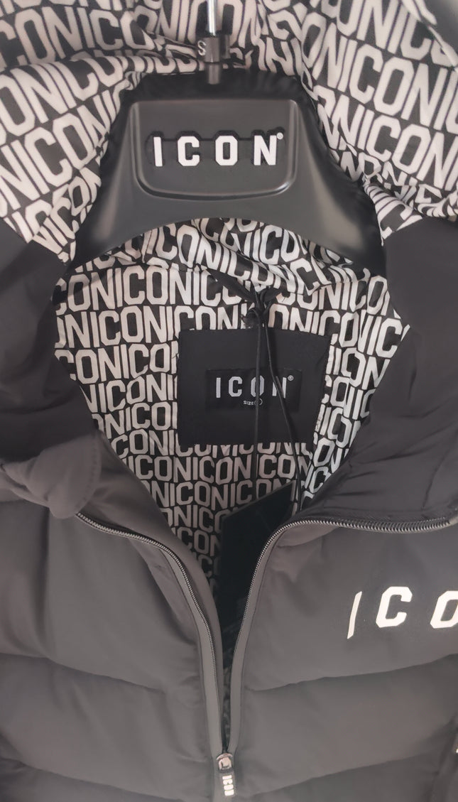 Giacca icon nero con logo bianco