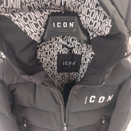 Giacca icon nero con logo bianco