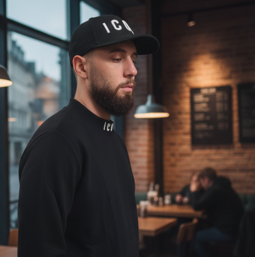 ICUF2W6F053-Felpa -legera  icon  nera