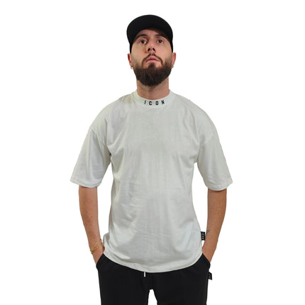 T-shirt icon nera - bianaca fit over size (vestibilità piu grande)