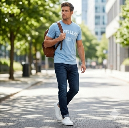T-shirt Calvin Klein jeans celeste