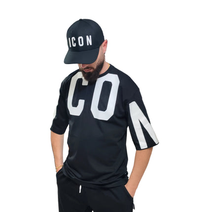 T-shirt icon nera over  size