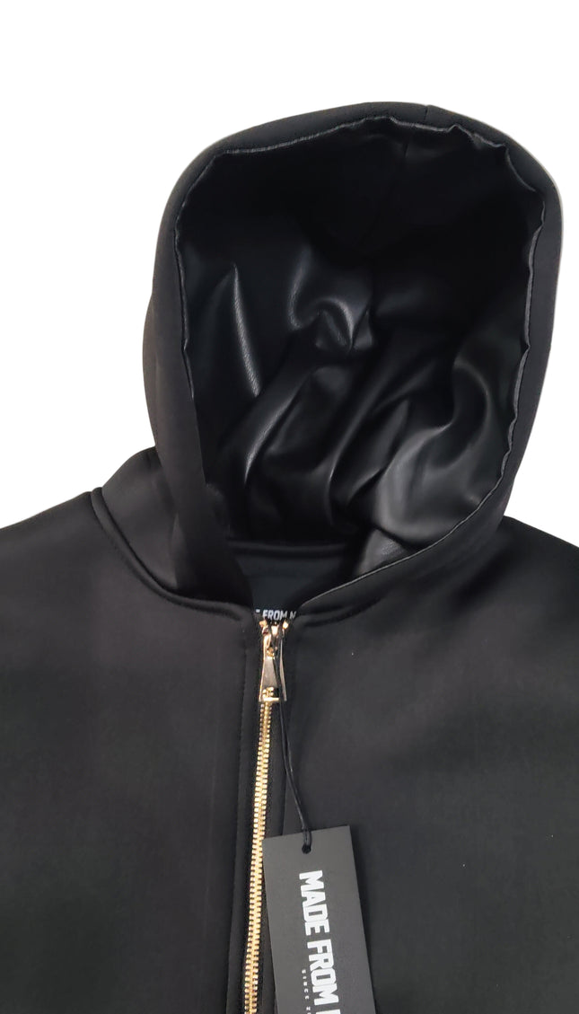 Giacca M. F. N in naylon e maniche in eco pelle