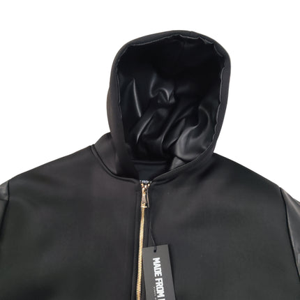 Giacca M. F. N in naylon e maniche in eco pelle