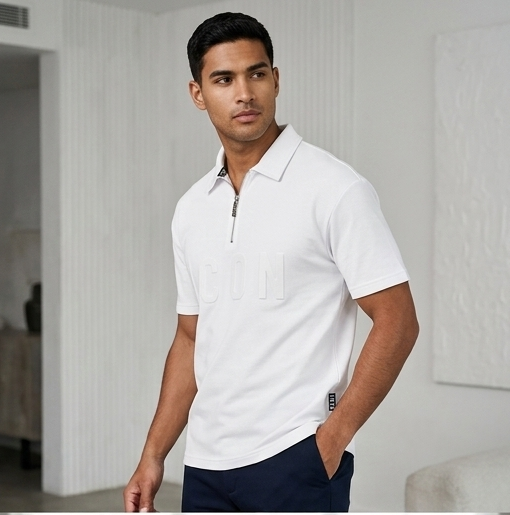 Polo icon bianca(fit over size la vestibilità piu grande)