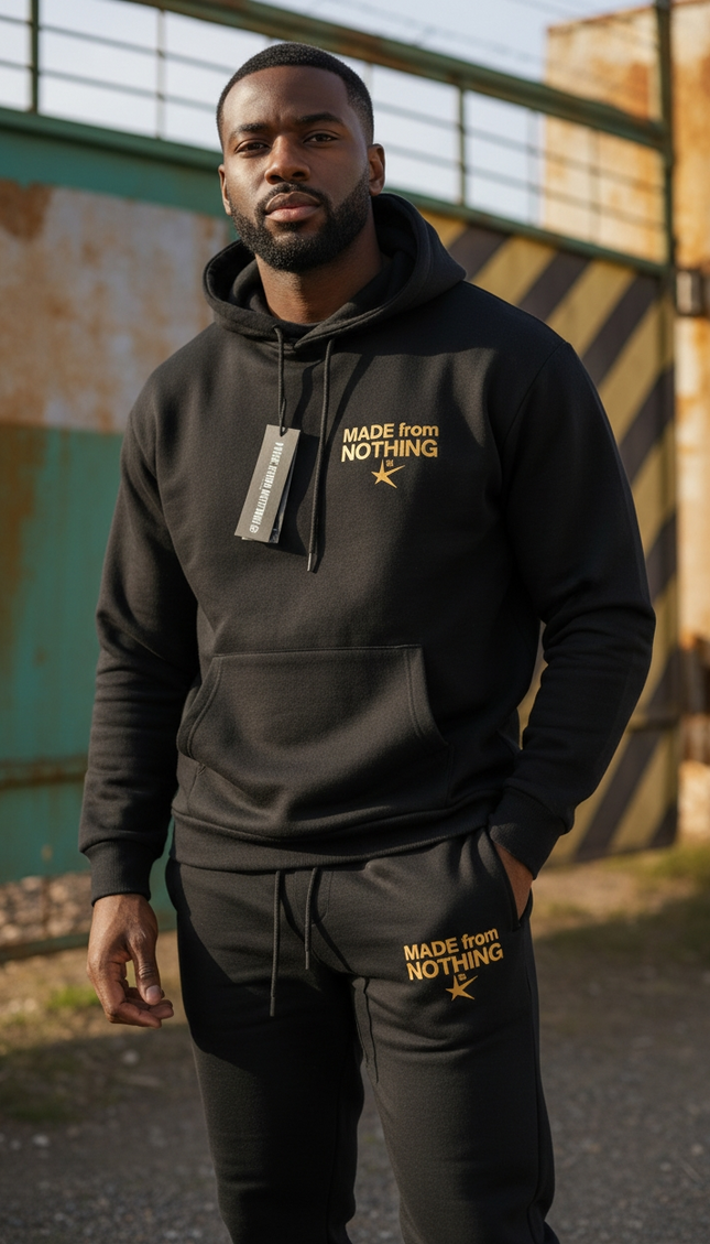 Tuta M. F. N nero logo in oro